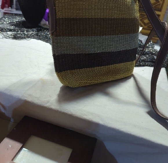 Blue and Brown Weave Shoulder Bag By Liz Claiborne - Picture 2 of 15